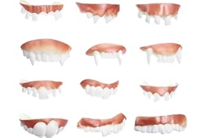 NIWIEOI 12 PCS Goofy Teeth,Fake Teeth,Pennywise Teeth,Dracula Teeth,Halloween Teeth,Vampire Teeth Fangs Kids,Halloween Vampire Teeth,Dracula Teeth Adult,Buck Teeth,Halloween Teeth Adult,Zombie Teeth