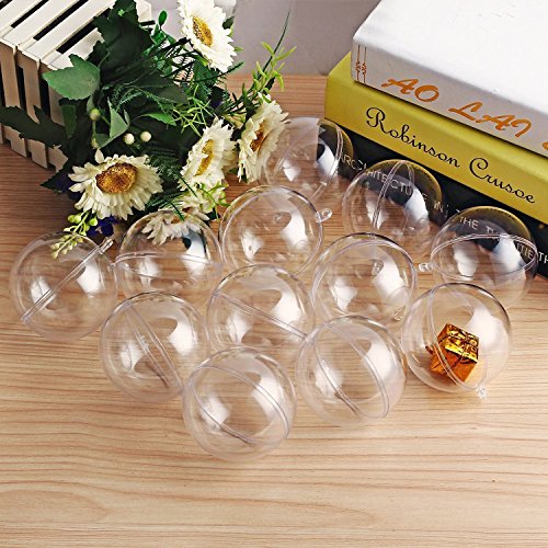 dingdangbell Plastik DIY füllbare Kugeln / Bad-Bombe-Form für Weihnachtshochzeit DIY Dekoration, Durchmesser 4cm, 5cm, 6cm, Satz von 30 - 3