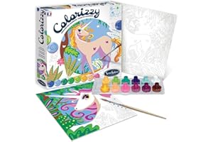 Sentosphère – Colorizzy - Licornes - Peinture par Numéros - Intuitif et Facile - Moment Relaxation - Kit de Loisir Créatif - Pour enfants dès 6 ans - Fabriqué en France - 4507