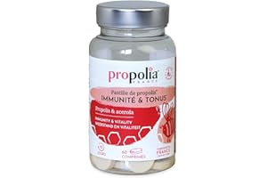 PROPOLIA - Comprimés Tonus & Immunité - Propolis/Acérola - Complément alimentaire - Fabriqué en France - 60 comprimés à croquer
