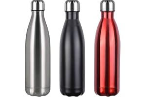 flintronic Bottiglia Acqua in Acciaio Inox, 350ML Portatile Borraccia, Senza BPA, Borraccia Termica Acciaio Inox, Bottiglia d'Acqua con Spazzola per Scuola, All'aperto, Yoga, Palestra