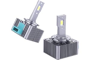 Fongmore 1 Paire D3S D3R LED Voiture Lampe Frontale Ampoule 35w 6000k Blanc 5200lm kit de Conversion Plug Play Double conductivité Thermique Tube de cuivre Loin Proche lumière sans Erreur HID Xenon …