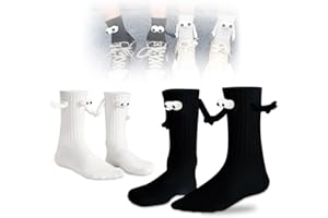 TOGETDREAM 2 paia Divertenti Calzini per Coppia di Bambole 3d con Ventosa Magnetica, Coppia Che si Tiene per Mano Calzini, Calzini A Tubo Medio Per Donne E Uomini, Calzini Per Bambole Magnetiche