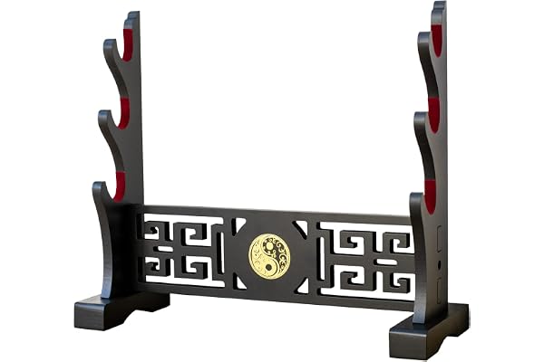 FOXSMZZ Porte - épée tapis de velours japonais Katana stand Samurai présentoir support pour toutes les épées tanto (Tai Chi-3)
