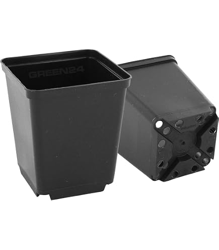 GREEN24 10 St. Pflanztpfe 9x9x9,5cm Vierecktopf Profi Anzuchttopf  Pflanztopf Blumentopf Vierkant-Tpfe (10, 9x9x9.5): Amazon.de: Garten