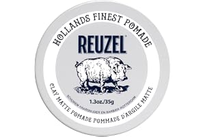 Reuzel Matte Clay Pomade, No Shine Pomade with a Medium Grip for a Natural Style and Finish 1.3oz/35g
