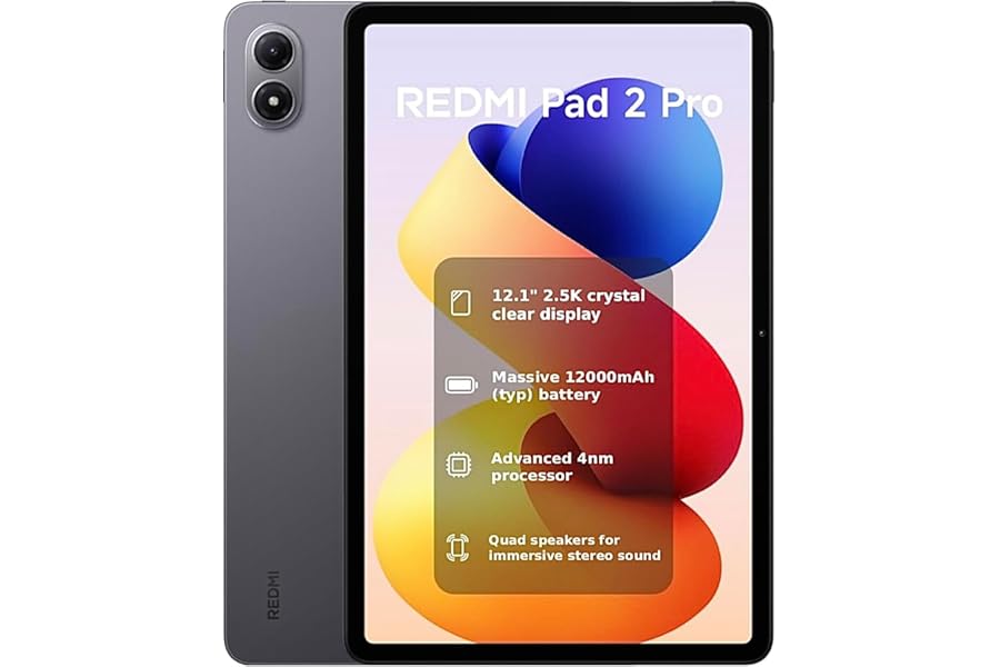 XIAOMI REDMI 2 Pro+Pen, 6+128GB, 12.1" 2.5K 120Hz Display, Massive 12000mAh (typ) Battery, 4nm Processor, Seamless Interconnectivity, Graphite Gray, Charger Not Included