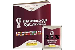 ‎PANINI Panini FIFA World Cup Qatar 2022 Offizielle Stickerserie (1x Softcover Album + 25x Tüten)