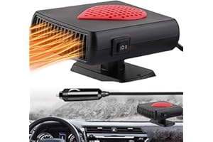 RUOVXWU Car Heater Fan Portable 12V Heater Demister for Car 2 in 1 Heating/Cooling 150W Mini Windshield Defroster Defogger 360° Rotating Anti Fog Car Demister Windscreen Winter Car Kits