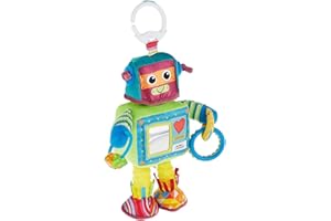 LAMAZE Rusty the Robot, Clip on Pram and Pushchair Newborn Baby Toy, Sensory Toy for Babies Boys and Girls from 0 to 6 Months