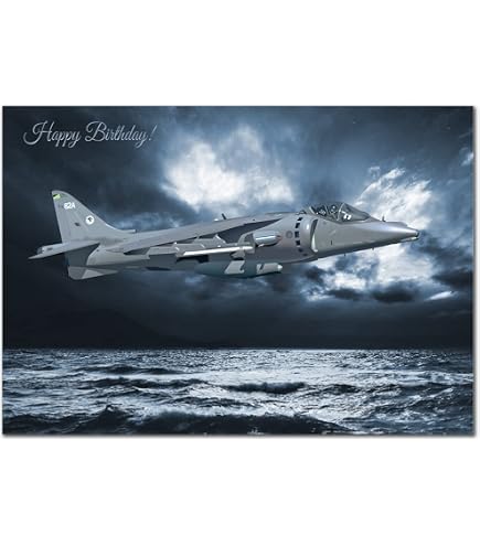 Geburtstagskarte Für Männer & Jungs - Typhoon Jet Fighter Design, Innen Leer, 10,5x14,8 Cm
