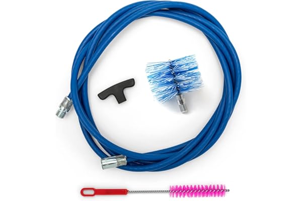 BARETTO | Kit de ramonage poêle à granulés | Conduit de fumée Ø 80 mm | Longueur 3 m | Hérisson en Nylon | Raccord M12