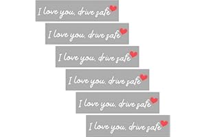DQIUNAX I Love You Drive Safe Aufkleber, 6 Stück weiße Rückspiegel Sticker mit Motiv Ich Liebe Dich Fahr Vorsichtig, Auto Deko für junge Paare und Sicherheitsbewusste Fahrer, Größe 11 x 1,7 cm