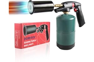 DOMINOX Blow Torch for Cooking, Creme Brulee Torch, Food Blow Torch - Fits All Propane Tanks Kitchen Blow Torch, Gas Torch Burner for BBQ, Baking, Brulee, DIY(Butane Gas Not Included)