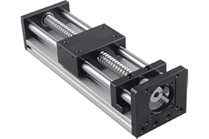 CNCMANS 300 mm de longitud de desplazamiento efectivo, husillo de bolas de doble eje óptico SFU1204 300 mm, actuador lineal, guías lineales, actuador lineal para fresadoras CNC DIY e impresoras 3D