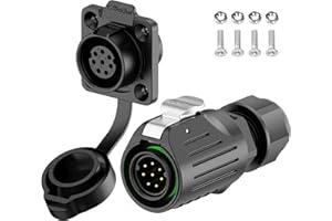 E-WeiChat EW-LP16 Conector industrial estanco IP68 Conector de aviación Conector circular con carcasa de plástico PBT Conector eléctrico de liberación rápida M16 2-9 Pines Enchufe de brida (8 Pines)