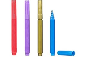 TUKNN Marcador Copas De Vino, Marcadores De Copas, Rotulador Para Vidrio, Rotuladores Marcadors MetáLicos Para Copas De Vino, Para Ventanas Similares, Tableros De Vidrio, Tableros Blancos, 4 Piezas