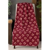 Desenli Polar Battaniye &Ccedil;ift Kişilik 195x215 cm Bordo