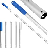 VHUTOU Palo Mango Telesc&oacute;pico Aluminio (0.3m a 1.7m), 5 Piezas Palos Ajustable con Clip EZ, Poste Telesc&oacute;pico Aluminio, Poste