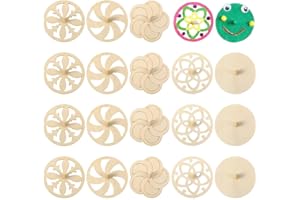 GXGM 20 Pezzi Trottola di Legno, La Trottola dei Colori, Trottola Pennarello, Giroscopio in Legno Artigianali Set di Superficie Artigianale Non Tossico per Party Toy Giocattolo Partito(Diy colori)