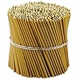 Danilovo Pure Beeswax Candles - Honey-Scented, Decorative Thin Taper Candles - Ideal for Birthday Decoration or Church Prayers - Drip Free, Tall & Smokeless Pack of 50 pcs, 6.3 x 0.2 inch