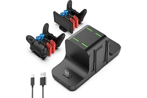 GeeRic Ladestation Kompatibel für Switch,6 IN 1 Switch Joy Con Ladegerät joycon ladestation Lade Dock Zubehör für Switch Konsole Pro Controller mit Typ-C USB Port