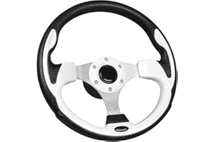 GONMOT 12.5"Marine Boat Steering Wheel with 3/4" Tapered Shaft，Rust-proof and Prevent Corrosion White Steering Wheel for Most Marine boats,Vessels,Yachts,Pontoons Boat