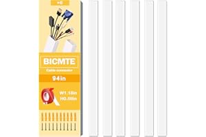 BICMTE Cable Trunking White |Self-Adhesive Cord Cover 6x15.7 * 1.18 * 0.59 No Accessories |Cable Concealer Cable Management Solution to Hide a Ethernet Cable, Speaker Wire, Floor Lamp Cord