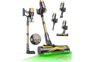 Ultenic Aspiradora Escoba sin Cable 50Kpa 65Min, Aspirador Vertical Autoportante con Luz LED, 6 Filtros HEPA, Anti-Enredos, para Pelo de Mascotas, Suelo Duro y Alfombras