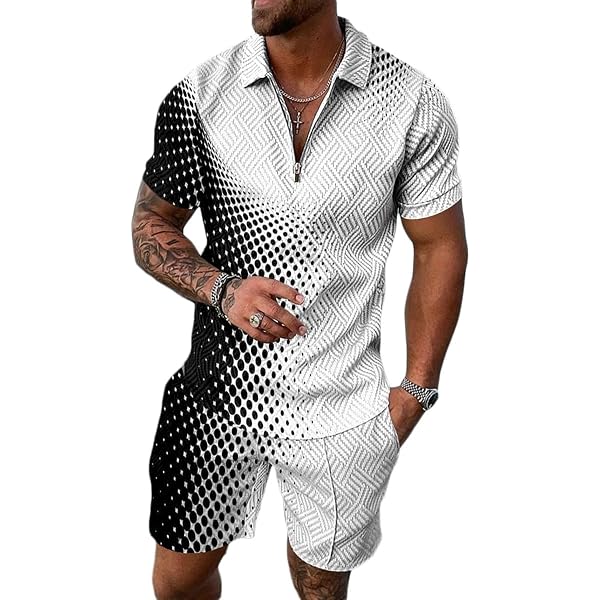Survêtement de Sport Homme Été Manches Courtes Jogging Homme Running