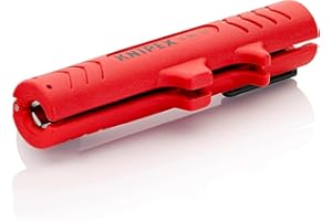 KNIPEX Outil universel à dégainer, 125 mm, pour les câbles ronds, 8,0-13,0 mm (par ex., câble NYM 3x1,5 mm²-5x2,5 mm²), dégaineur, 16 80 125 SB