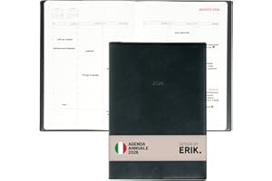 Grupo Erik Agenda Settimanale 2026 A4 Verticale in Italiano - Diario 2026, Planner Settimanale per Lavoro: Intervalli di 30 minuti e Spazio Note, Copertina Morbida Nero (Dic. 2025 a Genn. 2026)