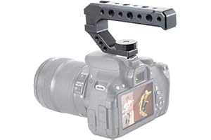 ULANZI UURig R005 Lightweight Aluminum Alloy Camera Hot Shoe Top Handle Grip, Universal Video Stabilizing Rig With 3 Cold Shoe Adapters to Mount Microphone, LED Light, Monitor, Easy Low Angle Shots.