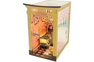 TOPBSFARNY 3D Holz Buchständer Puzzle DIY Puppenhaus Holz Buchstützen Buch Nook Modell Bauset mit LED Licht für Teenager und Erwachsene zum Bauen Kreativität Geschenk für Geburtstage
