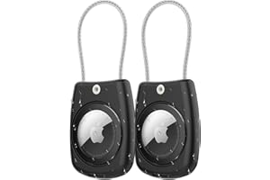 Aimtel AirTag Case Compatible with Apple AirTag Holder,IPX8 Waterproof AirTag Secure Holder with Wire Cable Airtag Keychain Key Ring for Keys,Bags,Luggage,Pet Collars