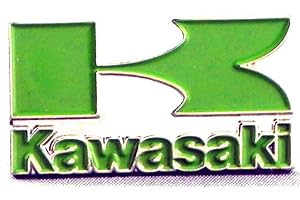 MAINLY METAL Spilla in metallo smaltato (30 mm x 15 mm) Kawasaki Biker Bike Badge