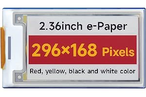 Waveshare 2.36inch E-Paper Module (G) 296×168 Resolution Displays Red/Yellow/Black/White Colors Compatible with Raspberry Pi