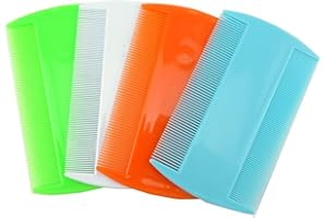 AIRSUN Siganorpy 4 Pack Flea Lice Combs Grooming Fine Tooth Hair Dandruff Combs Double Sided Health Remedies Repellent Ticks Dogs Cats