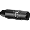 BOYA 35C-XLR Pro 3.5mm (TRS) Mini-Jack Female to XLR Male Adapter for Microphone with Integrated Phantom Power Converter