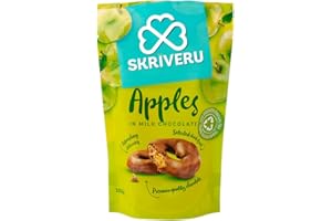 SKRIVERU Skrīveru Apples in Milk Chocolate 100g – Belgian Chocolate Coated Dried Apples, Sweet & Tangy Treat, No Artificial Colors or Preservatives, Made with Premium Ingredients, 100% Recyclable Packaging