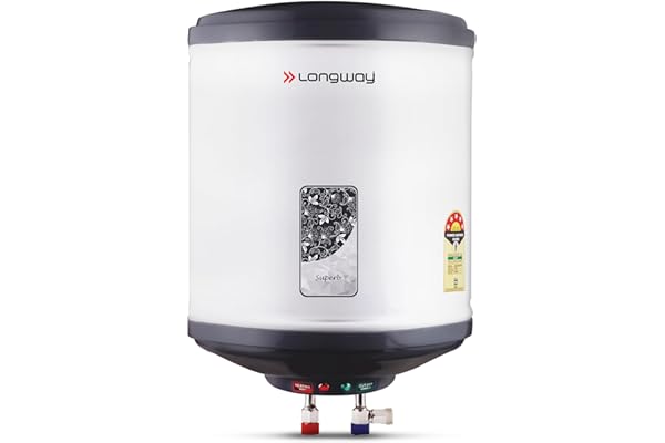 Longway Superb 10 Liters 5 Star Rated Automatic Instant Water Heater for Home Water Geyser Electric Geyser with Multiple Safety System & Anti-Rust Coating 5 Years Warranty on Tank Gray