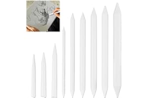 Caybats 9 Stück Papierwischer Bleistife, Papierwischer Set, Fadenblätter für Zeichnungen, Mischen und Tortillons, Zeichnungszubehör für Anfänger, professionelle Anfänger