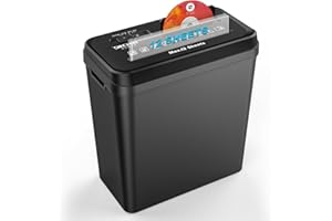 SINCHEREU Aktenvernichter, 12 Blatt Streifenschnitt Papierschredder,CD/Kreditkarten Schredder mit Überhitzungsschutz, Reißwolf,14 L Papierkorb Aktenvernichter Aufsatz für das Home Office