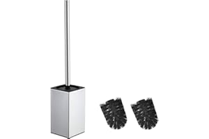 BGL Porta scopino quadrato in acciaio inox (cromato)