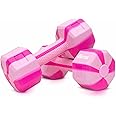 FitBox Sports Exclusive Blend Dumbbells 10kg Anti Slip Anti Rolling Dumbbells Set (5kg x 2) Snow/Pink, Polypropylene (PP);Polyethylene (PE)