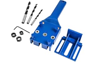 YATGUUDZ Doweling Jig 6/8/10 mm Wood Dowelling Drill Guide Wood Dowel Puncher Locator Drilling Doweling Hole Saw Tools（Blue8pcs）