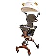 MomNess Luxury 3-in-1 Baby Stroller for 7 Months to 3 Years, Lightweight, Foldable, Chair, Safety Harness, Cushioned Seat, Ideal Toddler Trolley, Easy Travel, Carry on Plane, Air Travel (Biege Gold)