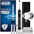 Oral-B Genius 9000 CrossAction Electric Toothbrush, 1 Black App Connected Handle, 6 Modes, Pressure Sensor, 4 Toothbrush Heads, 1 USB Travel Case, 2 Pin UK Plug Gift for Men/Women