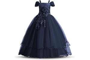 TTYAOVO Filles Licorne Fantaisie Princesse Robe Enfants Fleur Pageant Robe De Soirée sans Manches À Volants Robes