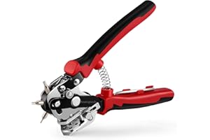 ANXINGTOOLS Pince perforatrice pour cuir, pince pour trous de ceinture, perforatrice de ceinture en cuir, pince rotative avec levier pour ceintures de poinçonnage, tissu, cuir, carton